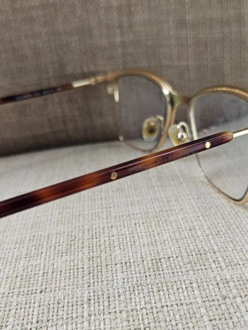 Calvin Klein Jeans Eyeglasses Frame Unisex Brown/Gold Tone Eyewear CKJ19312